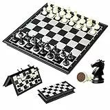 EACHHAHA Schachspiel Magnetischem Reise Spiel Hochwertig Einklappbar Schachbrett Schach für Kinder (25 * 25cm)