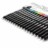 YISAN 18er-Pack Fineliner Schwarze & Bunt,Zeichenstifte, Pigment Liner, Kunststifte, Manga-Stifte, zum Skizzieren, technisches Zeichnen, 70344