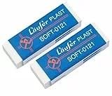 Läufer 69806 Plast Soft 0121 Radiergummi, sehr weicher Kunststoff-Radierer, besonders papierschonend, Blisterkarte enthält 2 Radiergummis