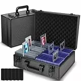 JoyHood Top Loader Aufbewahrungsbox für 600+ 3' x 4' 35PT Top Loaders, Top Loader Box kompatibel mit Sammelkarten und Sportkarten, Kartenaufbewahrungsbox mit Abnehmbaren Trennwänden