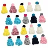 COHEALI 20 Stück Mini-Mützen Mini-Hüte Zum Basteln Mini-Puppen Strickmütze Weihnachten Mini-Wollmütze Mini-Hexen-Hüte Finger-Hüte Mini-Strickmützen Puppen-Hüte