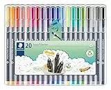 STAEDTLER triplus 334 SB20 Fineliner, dreikant, Set mit 20 brillanten Farben, sortiert