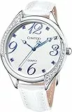 Comtex Damen-Armbanduhr mit weißem Zifferblatt, Analog-Anzeige, wasserdicht…