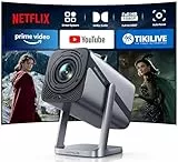 Mini Beamer 4K 600ANSI Smart Beamer 4K Full HD 1080P Auto Fokus Auto Vertikale Trapezkorrektur Projektor 360° Drehbar WiFi6 2-Wege Bluetooth Kurzdistanz Projektor für Home Outdoor Integrierte Apps