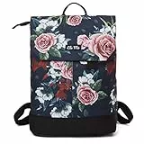 Ela Mo® Rucksack Damen - Arbeitsrucksack mit Laptopfach mit Anti Diebstahl - Mittelgroßer Damenrucksack für Uni, Schule, Büro & Reisen - Tagesrucksack für Mädchen und Frauen (A Rose)