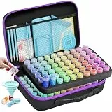 ARTDOT 5D Diamond Painting Zubehör Boxen, 120 Stück Diamant Painting Aufbewahrungsbox mit Koffer Trichter Stickers