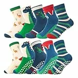 Utensilsto 5 Paar Stoppersocken Kinder Rutschfeste Socken Jungen Mädchen 27-32 Baumwollsocken mit Tiermotive Antirutschsocken Kinder Sportsocken für 6-8 Jahre Jungen Mädchen