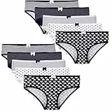 LOREZA ® 10 Pack Mädchen Baumwolle Slips Verschiedene Motive (152-158, K-0010-10 Stück)