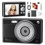 Digitalkamera 56MP 1080P Fotokamera mit 32GB SD-Karte & 2 Akkus, 16-Fach Digitalzoom mit 2,8' LCD-Display, Fotoapparat Kompakt Digitalkamera für Kinder, Einsteiger, Jugendliche und Studenten