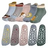 Opopark 5 Paar Grip Socken, Baby Kleinkinder rutschfeste Socken, Stoppersocken Baby, Socken aus Baumwolle mit Tiermotiv(3-5 Jahre)
