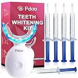 Kabelloses LED Zahnaufhellung Set mit 5 x 3ml Zähne Aufhellen-Gel – Wiederaufladbarer Zahnbleaching Set für Teeth Whitening – Faster than Whitening Strips - Zahnbleaching zu Hause