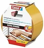 tesa Verlegeband extra stark klebend - Doppelseitiges Klebeband zum Verlegen von Teppich und PVC-Belag - doppelseitig klebend - 10 m x 50 mm