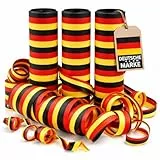 Carpeta 54 Luftschlangen * Deutschland * als Deko für WM 2026, Party und Länderparty | Dekoration Deutsche Partydeko Germany Schwarz Rot Gold Flagge, Edition: Luftschlangen, 3 Rollen