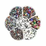 3000 Stück Hotfix Strasssteine für Textilien, 7 Größen Runde Bunte Glitzersteine, Kristall zum Basteln, Bunt Strasssteine Selbstklebend für Nagel Kunst Kleidung DIY Handwerk (Mischfarbe)