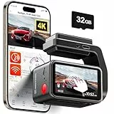 REDTIGER F4 4K dashcam Auto Vorne, 2,2 Zoll Mini Auto Kamera, 2160P Touchscreen, Sprachsteuerung,Inklusive 32GB Karte, Nachtsicht, WiFi APP Steuerung, Schleifenaufzeichnung, 24-Stunden-Parküberwachung