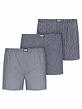 Jockey Boxer Woven - Baumwoll Boxershorts Herren im 3er Pack, Unterhose mit Eingriff und Knopf, atmungsaktive Unterwäsche für Männer, weicher Komfortbund, 3er Set, in Mehrfarbig