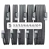 LISEN USB-C-Kabel, 5er-Pack (1/1/2/2/3 m) USB-C-auf-USB-C-Kabel für iPhone 16e 15 Pro Max Ladekabel, 60 W (3,1 A) C auf C Kabel, Schnellladung für Samsung S25/S24/23, Switch 2, iPad, MacBook