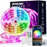 VKH LED Strip 15m, LED Streifen Bluetooth RGB LED Band 15m Selbstklebend mit Fernbedienung und APP, Led Lichterkette Leds für Zimmer Gaming Party