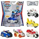 PAW PATROL True Metal - 1 Metallfahrzeug zum Sammeln - Moto Pups Motorräder und Klassische Fahrzeuge gemischt - Sortiert - Zufallsauswahl - Lieferumfang: 1 Fahrzeug