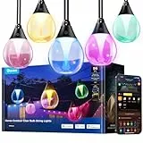 Govee Lichterkette Außen, 30M Dimmbare RGBWIC LED Lichterkette mit 16 Millionen Farben und 111 Szenenmodi, 80 lm pro LED, Lebensdauer 25.000 Stunden, Funktioniert mit Alexa, Google Assistant, Matter