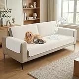 BellaHills Sofabezug Wasserdicht 2 3 4 Sitzer, Sofahusse Sofaüberwürfe rutschfest Sofa Abdeckung, Universelle rutschfeste Sofa Überwurf, Superweiche SofaÜberwurf für Wohnzimmer, 90x210cm, Beige