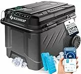 KESSER® Kompressor Kühlbox elektrisch 41 Liter |Camping Gefrierbox mit LED-Touch| Mit APP-Steuerung & Kühlakkus USB-Anschluss 12/24 V 230V| Kühlschrank Kühlung bis -20°C für Auto Lkw Anthrazit Schwarz