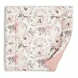 Wickelauflage Wickelunterlage aus Baumwolle 75x72 cm - Weich und waschbar Wickelunterlage für Babys Wickelmatte aus Stoff für Wickeltisch Wickelkommode oder Waschmaschine 75 x 72 Oeko-Tex Wilde Rose