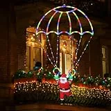 Moxled Weihnachtsbeleuchtung Außen Batterie Bunt - 85cm LED Fallschirm Lichterkette Batterie mit Timer, 8 Modi, Wasserdicht Lichterkette Weihnachten für Innen Außen Garten Weihnachtsdeko Fenster