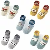 Exemaba Baby Rutschfeste Socken 5 Paar Tiermotive Kleinkinder Antirutschsocken Krabbelsocken für Mädchen Jungen(Style G,M/1-3 Jahre)