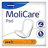 MoliCare Pad 4 Tropfen Extra lange Erwachsenen Inkontinenzeinlage für Frauen und Männer mit mittlerer Blasenschwäche, Geruchsneutralisierend, Auslaufschutz, Fortschrittlicher Hautschutz, 30 Stück
