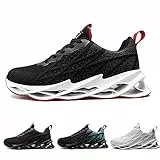 frysen Herren Mode Laufschuhe Sportschuhe Straßenlaufschuhe Sneaker Joggingschuhe Lässige Fitness Stoßdämpfung Turnschuhe Black Red 40