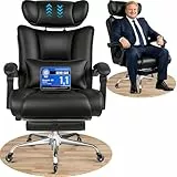 BASETBL Bürostuhl 200kg, Chefsessel mit 4-stufiger Gasdruckfeder, 3D Armlehnen, Verstellbarer Lendenstütze & Kopfstütze, Leises Gummirollen, XXL breiter Sitz, EN12520, ergonomischer Schreibtischstuhl