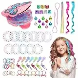 LURICO Hair Bedazzler Kit mit 180 Hair Gems und 78pcs exquisit Haarschmuck Set für Mädchen 5-12 Jahre, DIY Haarflechtmaschine mit Strasssteinen & Haarsträhnen, Kinder