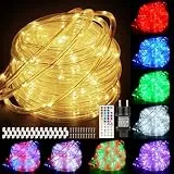 StarryEver 15M LED Schlauch Lichterkette Außen Strom, 150er LED Lichtschlauch Außen IP68, 25 Farben Lichterkette Innen, Patio Lichterschlauch Lichterketten mit Fernbedienung für Garten Balkon Zimmer