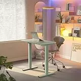 HUANUO Höhenverstellbarer Schreibtisch 80 x 48 cm, 4 Speicherhöheneinstellungen, Elektrischer Schreibtisch für Home Office & Computer-Arbeitsplatz, Standing Desk, Salbeigrün