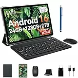 TABWEE T90EX 11 Zoll Android 16 Tablet mit Tastatur - 24GB RAM+128GB ROM, Octa Core T615, 1920x1200 FHD+IPS, 8000mAh Akuu, 13MP KI Kamera, Gemini AI 3.0/Widevine L1/GPS/Face ID/Tablet mit WLAN 5g