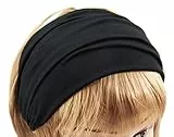 axy Haarband Yoga Stirnband Headband Hairband Wunderschön Damen Haarschmuck Sport Stirnbänder HB4 (Schwarz, Extra breit)