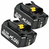 2 Stück 5000mAh Li-Ion Ersatzakku für Ma-Kita BL1850B BL1850 BL1830B BL1830 BL1860B BL1860 BL1840 BL1835 BL1845 BL1820 LXT-400 Werkzeugakkus with LED Indikator