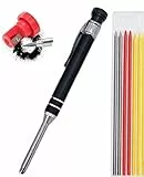 Generisch Tieflochmarker Profi - Bleistift Baustelle, Zimmermannsbleistift, Bohrlochmarker, Markierstift, Handwerker Bleistift, Baubleistifte, Lochmarkierer (Schwarz)