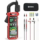 KAIWEETS Zangenmessgerät AC/DC Zangenmultimeter mit Auto-Modus, True RMS, NCV-Erkennung, Einschaltstrom, Frequenz, 6000 Counts Digitalmultimeter KC602s