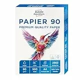 AVERY Zweckform 2563 Drucker-/Kopierpapier (500 Blatt, 90 g/m², DIN A4 Papier, hochweiß, für alle Drucker) 1 Pack