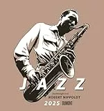 DUMONT - Jazz 2025 Wandkalender, 45x48cm, Kunstkalender mit Zeichnungen von Robert Nippoldt, internationales Kalendarium