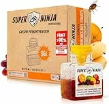 Super Ninja Fruchtfliegenfalle für Innenbereich – 36er-Pack, Wirksame Obstfliegenfalle für Haushalt und Küche, bis zu 3 Wochen Leistung pro Flasche, Kinder-und haustierfreundlich