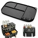 familaha Heißluftfritteuse Zubehör für Ninja AF500EU AF400EU AF451EU, Airfryer Zubehör Silikonmatte Aufbewahrungsregal mit Funktionsbereichen für Ninja Foodi Max Dual Zone 9,5L-10,4L