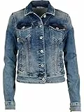 LTB JEANS Damen Jacke DEAN X - Jacke Damen Übergangsjacke Jeans mit Knopfleiste und Stretch - DEAN X AKIS WASH Jeansjacke Blau 34