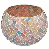BUTLERS Windlicht Pastel Lights Aluminium Ø18cm | Mosaik Kerzenhalter bunt | ideal für Boho Oriental Deko Farbtupfer