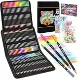 Melifluo 72 Buntstifte Set, Buntstifte 1 Malbuch,Tragbarer Premium-Reißverschlusstasche. Bundstifteset Perfekt für Erwachsene und Künstler zum Skizzieren, Schattieren und Kritzeln