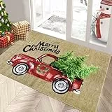 Enyhom Weihnachten Groß Schmutzfangmatte 80 x 120 cm, rutschfeste Maschinenwaschbare Fußmatte Türmatte Fußabstreifer für Eingang, Haustür & Flur Dekoration