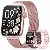 AIMIUVEI Smartwatch Damen, Fitnessuhr mit Telefonfunktion, Armbanduhr mit 120+ Sportmodi, 24H Pulsuhr SpO2, Schlafmonitor, Menstruationszyklus, Kalorien, Fitness Tracker Sportuhr Android iOS Rosa