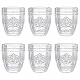 BUTLERS 6er Set Trinkgläser 250ml - VICTORIAN - Wassergläser in Vintage Design | Retro Gläser in bunten Farben mit Prägung | spülmaschinenfestes Trinkgeschirr für Wasser, Saft, Cocktails